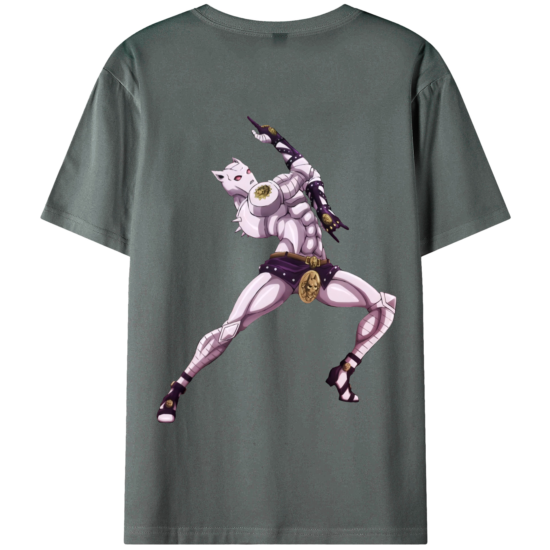 （画像用） ジョジョの奇妙な冒険 きら よしかげ JoJo's Bizarre Adventure Kira Yoshikage 綿100％ メンズ半袖Tシャツ（バックプリント） 通気性